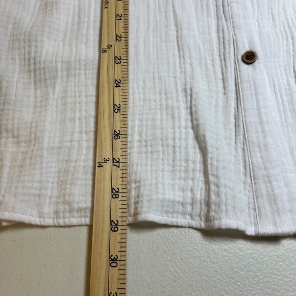 Susan Graver White Gauze Cotton Top Plus 1XL P Tunic Shirt Resort Boho Cottage - Picture 8 of 9